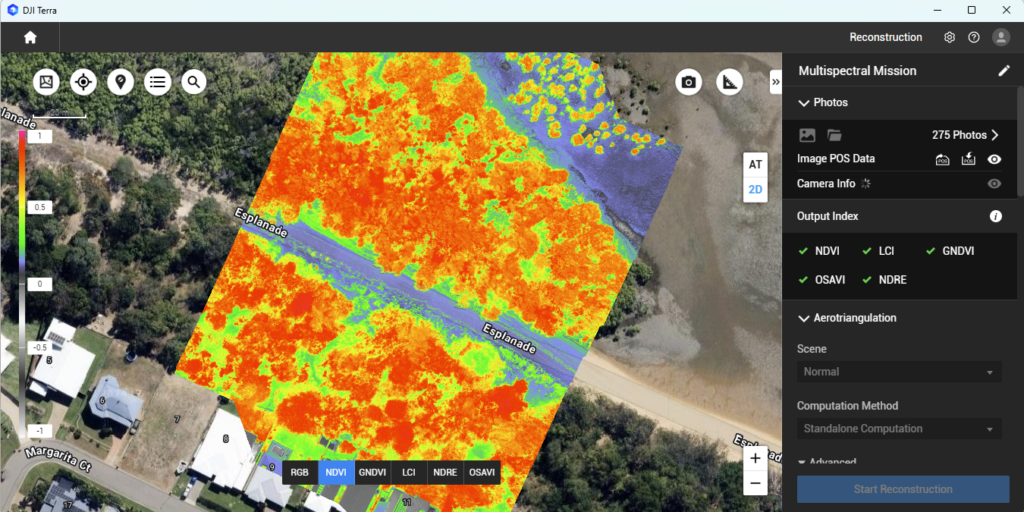 Drone surveying farmland